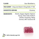 10mg Live Resin D9 THC Gummies - Sour Blackberry - Image 2